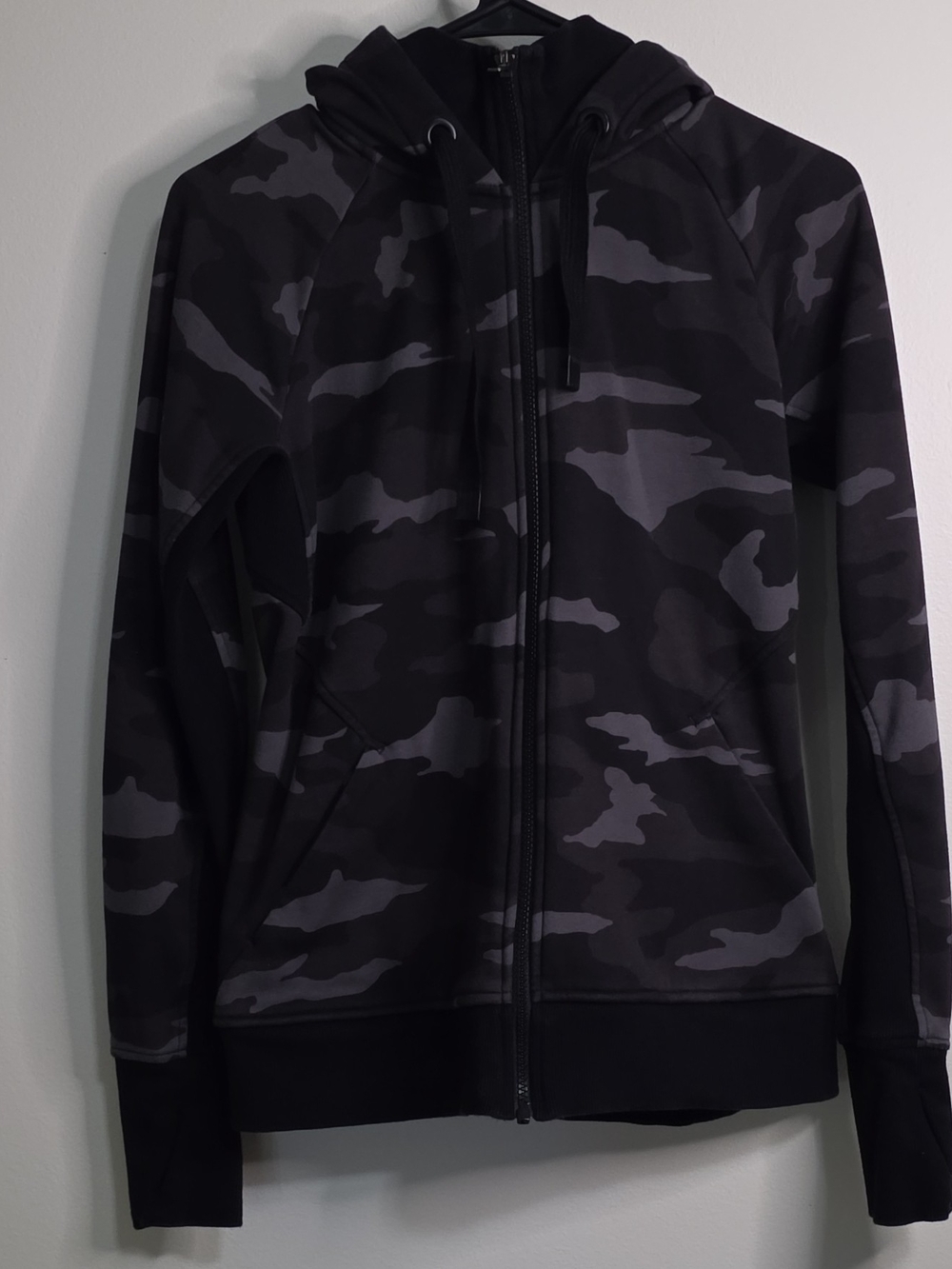Athleta Women's Black Gray Camo Full Zip Hoodie